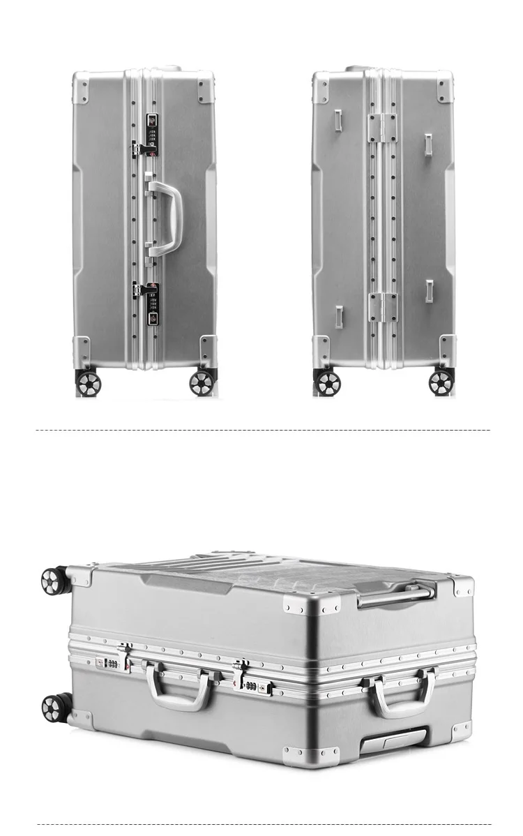 20,24, 28 Дюймов Алюминия Рамки Сумки на колёсиках Hardside сумка тележка Универсальный бизнес колеса багажник чемодан