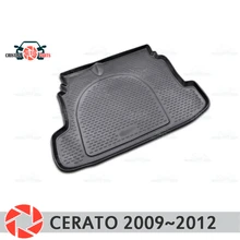 Багажник коврик для Kia Cerato 2009~ 2012 багажник пол коврики Нескользящие полиуретановые грязезащитные багажник стайлинга автомобилей