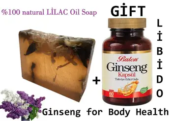 

(gift items)HANDMADE LILAC essential oil 100gr Soap+Gift Food Supplement Herbal Health GINSENG Organic Capsul Libido Activity
