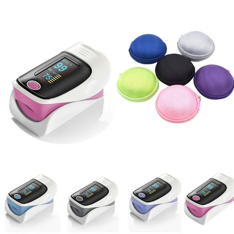 

New!! Finger Pulse Oximeter With Case Fingertip Oximetro de pulso de dedo LED Pulse Oximeters Saturator Pulsioximetro