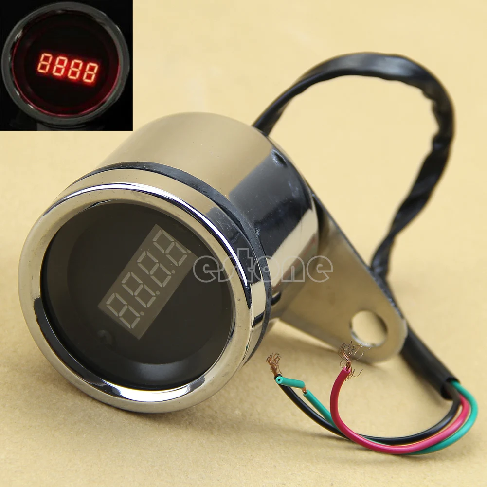Motorcycle LED Light Digital Tachometer Tacho Gauge Waterproofin