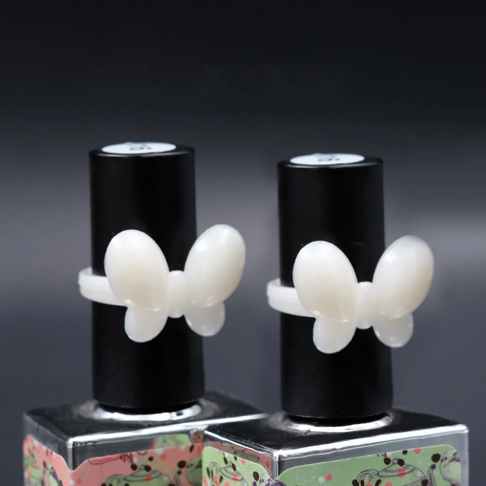 

50 Pcs Cute Butterfly Display Ring for False Nail Art Polish UV Gel Show Tool