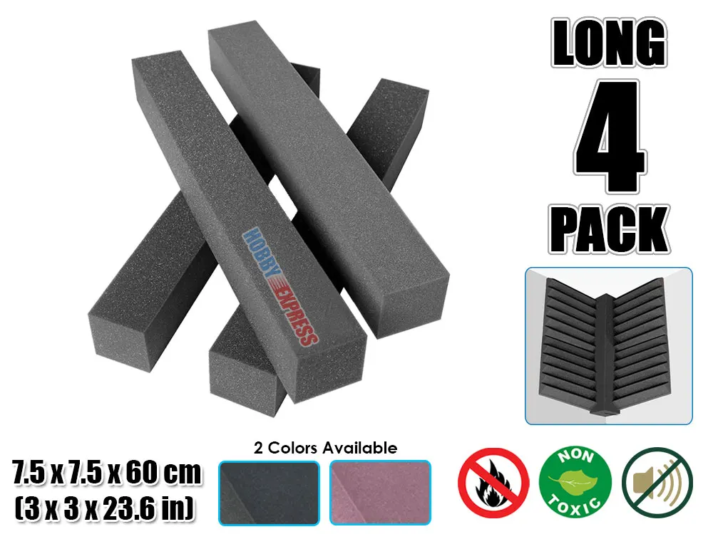 

Arrowzoom 3 x 3 x 23.6" (7.5 x 7.5 x 60 cm) Long Corner Edge Fill Bass Trap Block Sound Absorbing Acoustic Studio Wall Foam