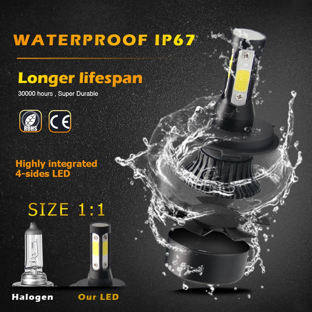 BraveWay 4 Sides Car Light Led H7 H8 H11 HB3 HB4 9006 9005 Auto Lamp H4 LED Mini Bulb H7 LED Car Headlight H7 Lamp for Car 12V BraveWay 4 Sides Car Light Led H7 H8 H11 HB3 HB4 9006 9005 Auto Lamp H4 LED Mini Bulb H7 LED Car Headlight H7 Lamp for Car 12V