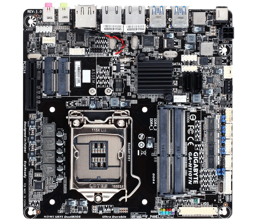H110 ITX motherboard for Gigabyte H110TN supports LGA1151 mini industry