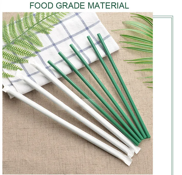 1000x одноразовые соломинки Compostable PLA Biode grade соломы пищевого класса Dia 7 мм x 254 мм зеленый