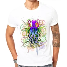 

Lasting Charm short sleeve design Psychedelic octopus printed men t-shirt cool funny men's tee shirts tops men T-shirt t shirts