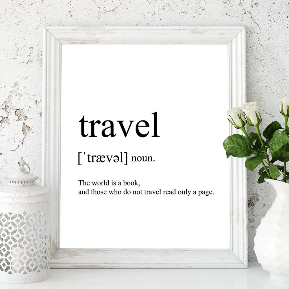 395 28 De Réductionminimaliste Noir Et Blanc Mot Inspiratonal Citation Affiche Voyage Définition Toile Art Impression Nordique Mur Art Photo Décor