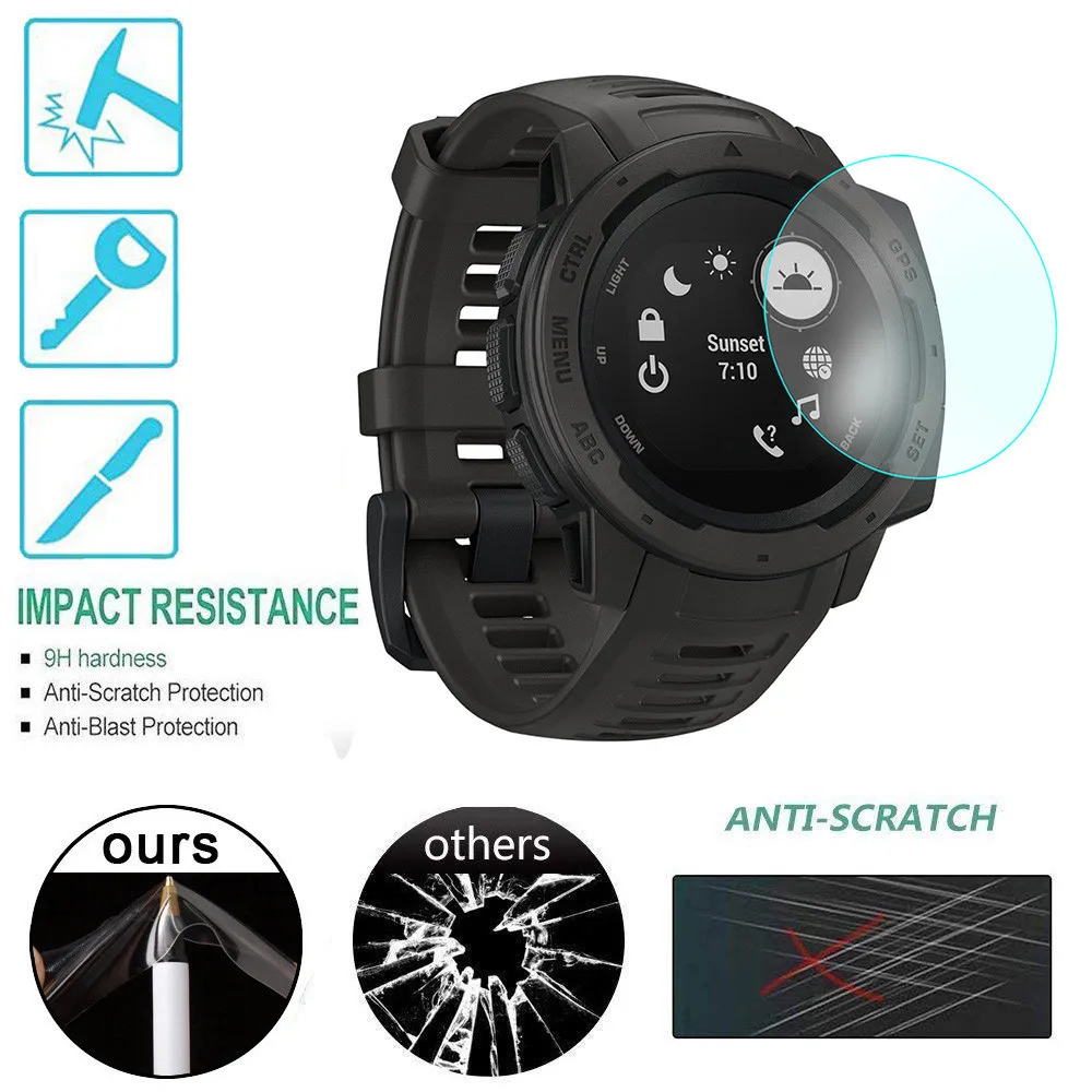

1Pc Ultra Grind Clear Transparent Pet Film Screen Protector for Garmin Instinct