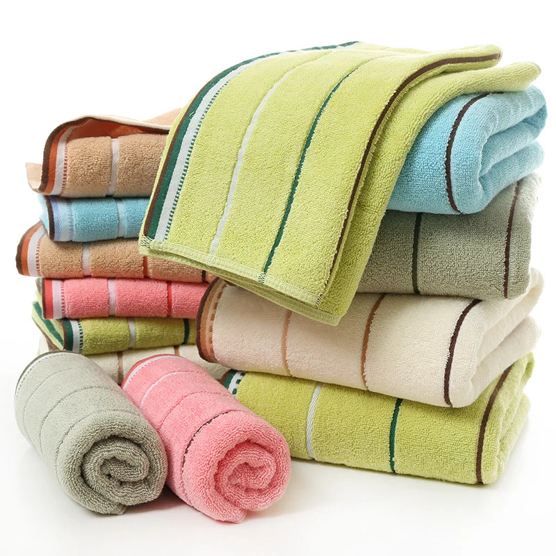 

YMQY new Lovely and attractive Cotton Beach Towel Stripe Face Hand Bath Cloth Bathroom Absorbent 70*140 Home Gift Bathroom Towel