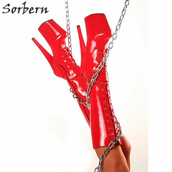 

Sorbern Fashion Red Knee High Boots For Women 20Cm Heeled Platform Thick Boots Runway Shoes Trendy Shoes Plataforma Boot