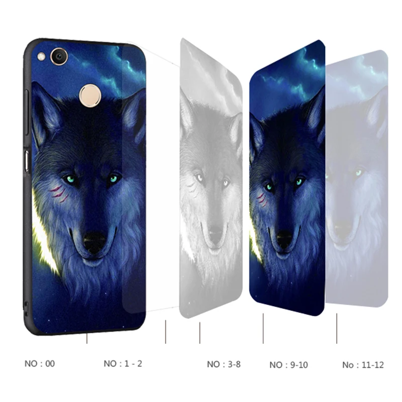 Xiaomi Redmi 4x Case Original Cover for Xiaomi Redmi 4x Case Cover Skin Wolf Fish Skull Redmi 4x Fundas 100% 4