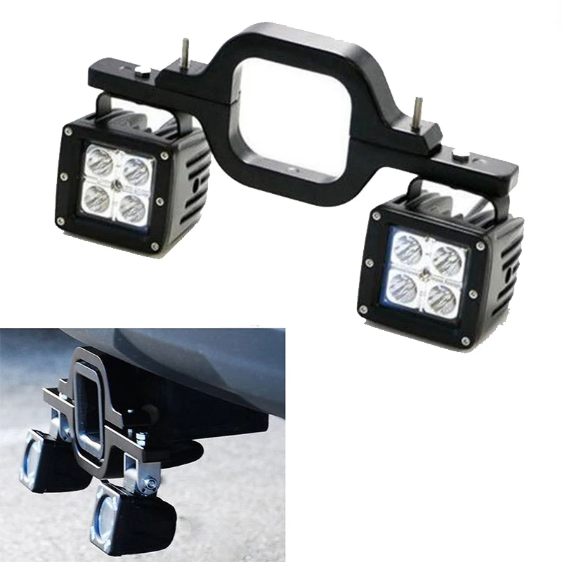 16W LED Pods w// Backup Reverse Tow Hitch Brackets For Offroad 4x4 Truck SUV