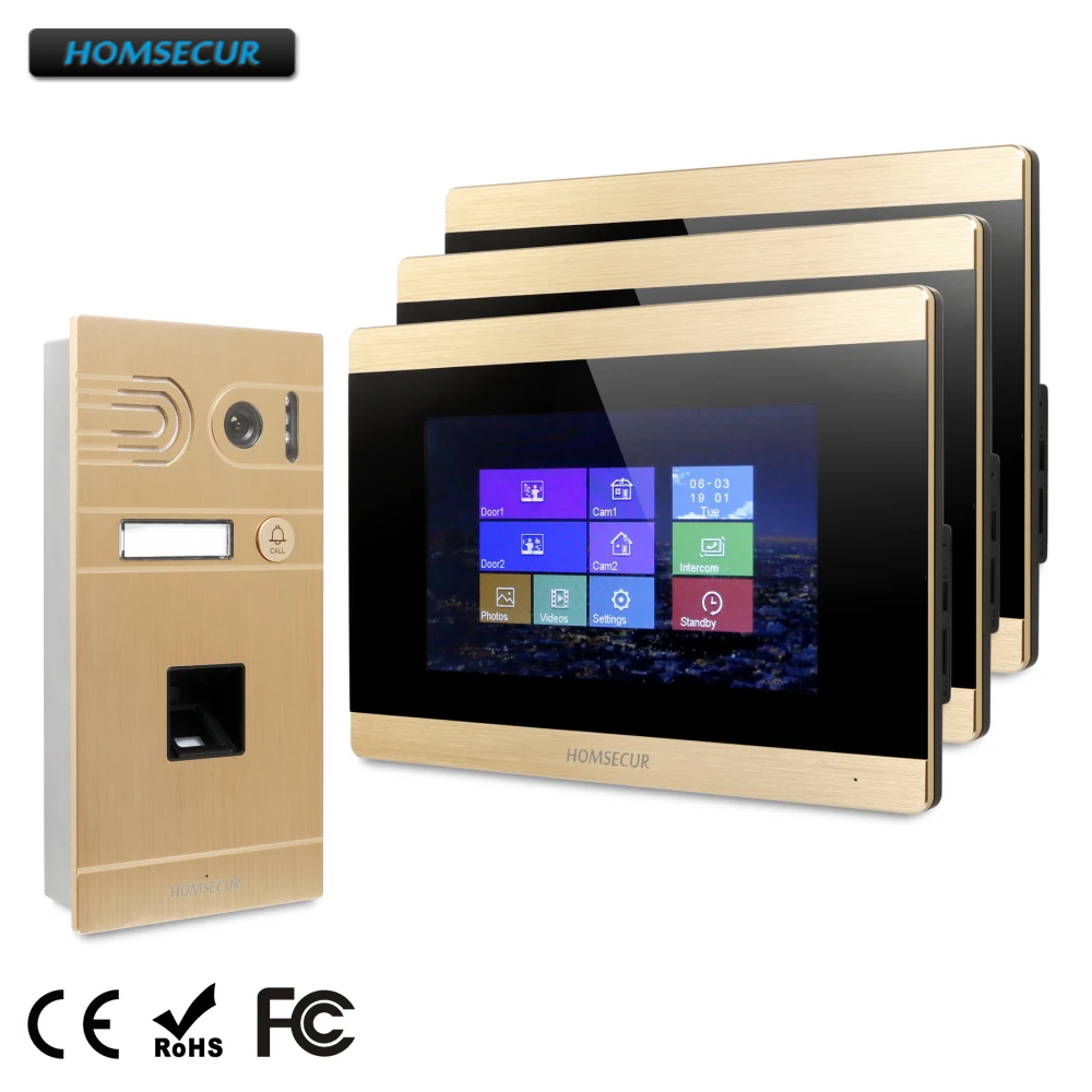 

HOMSECUR 7" Wired Hands-free Video Door Phone Intercom System+Motion Detection BC061-G+BM715-G