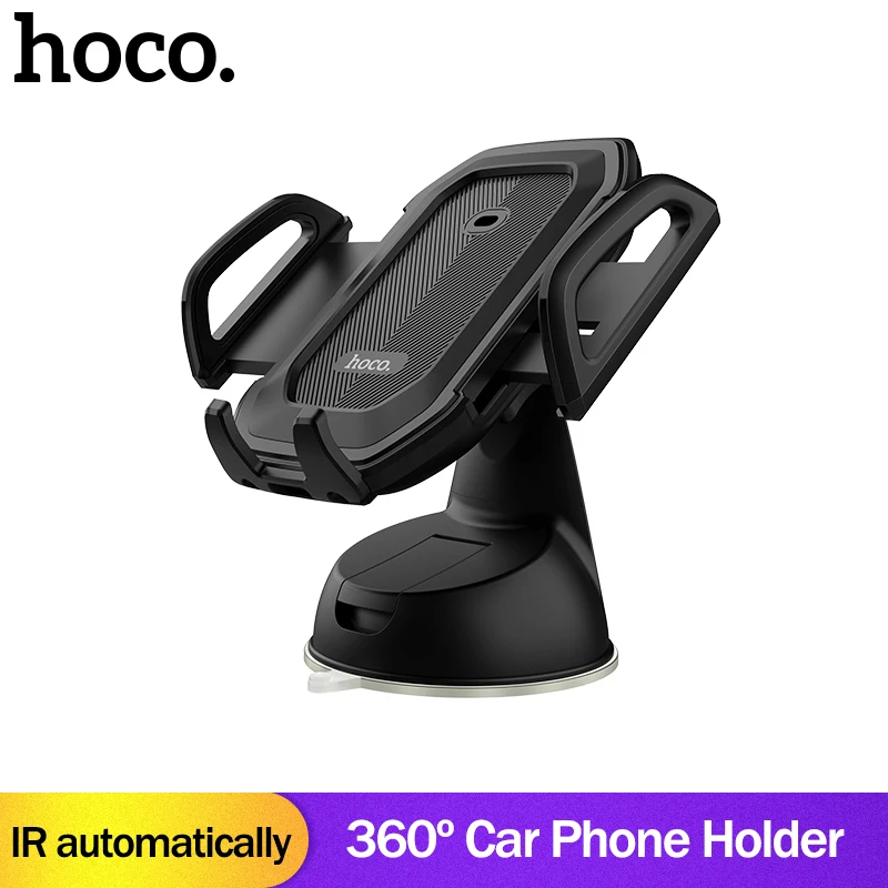 

HOCO infrared automatically open Air Outlet Car Phone Holder Support Rotation Dashboard 360Rotation Cell Phones Stand for iphone