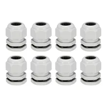 Uxcell 8 шт. M25 13 мм-18 мм Dia/PG29 16 мм-25 мм диаметр провода Кабельные вводы суставов Водонепроницаемый Пластик Регулируемый контргайки черного и белого цвета