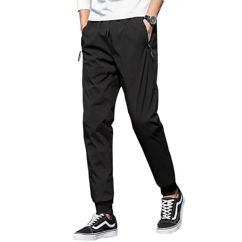 Мужские зимние штаны с подкладкой, облегающие высококачественные зимние повседневные штаны, теплые белые брюки на утином пуху, мужские PT-352 черного цвета
