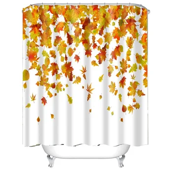 

X-Ray Purple Leave Autumn Leaves Watercolor Tropical Leaves Purpel Green Vine Green Leaf Geometric Bathroom Shower Curtain