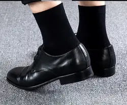 Мужские поло в деловом классическом стиле, чистый вырез, четверть, носки до щиколотки, мягкие эластичные хлопковые носки черного цвета