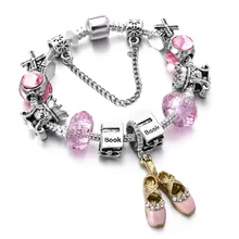 Dodocharms розовый Clour мультфильм Шарм браслет на запястье для детей Европейский Кристалл бисера DIY красивые браслеты женские ювелирные изделия