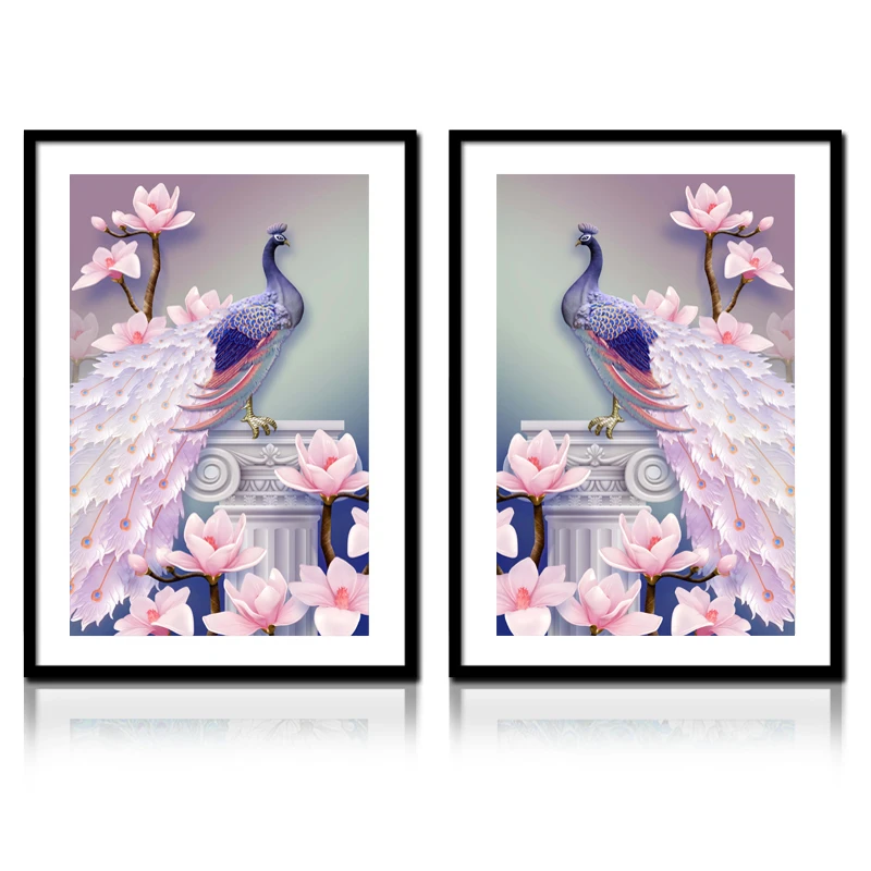 

New Year 3D Diy diamond embroidery diamond Painting Cross Stitch kits Animal Peacock picture Mosaic pattern home decor gift