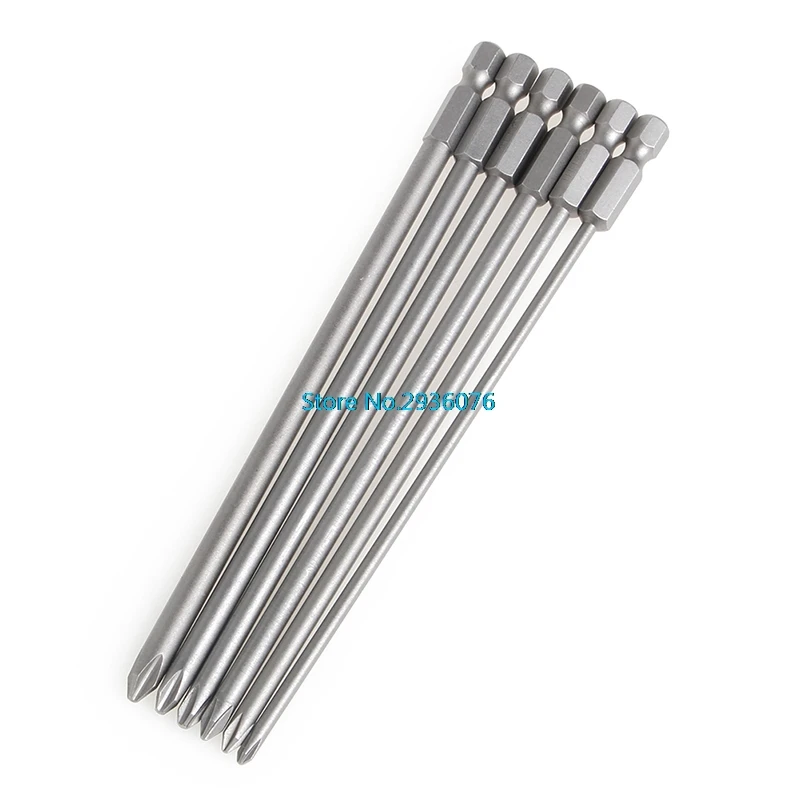 

OOTDTY 6PCS/SET 1/4'' Shank 150mm Long S2 Steel Magnetic Hex Cross Head Screwdriver Bit APR17