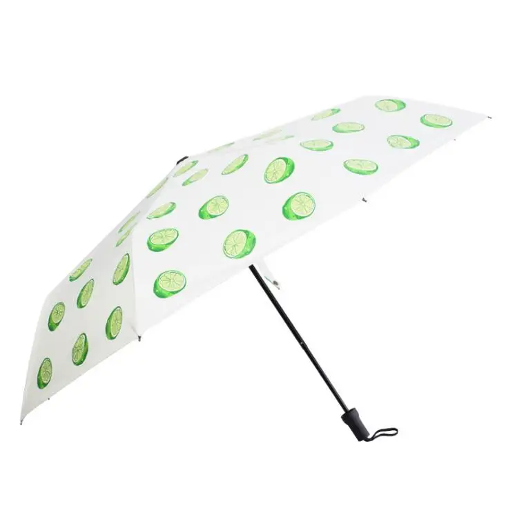 Techome лимонный фруктовый узор складной портативный зонтик солнцезащитный ветронепроницаемый Зонт женский зонтик - Цвет: White