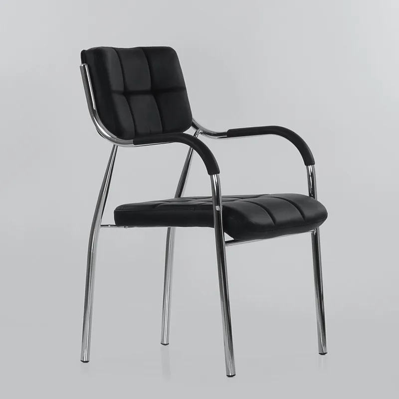 95453 Barneo K-11 Office Chair for visitor Barneo Black eco-leather chrome legs Chair popular model free shipping in Russia