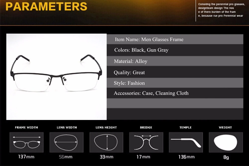 Новинка, мужские очки из сплава, полуоправа, мужские очки, качественная оправа, оправа для глаз, очки для близорукости, мужские черные очки