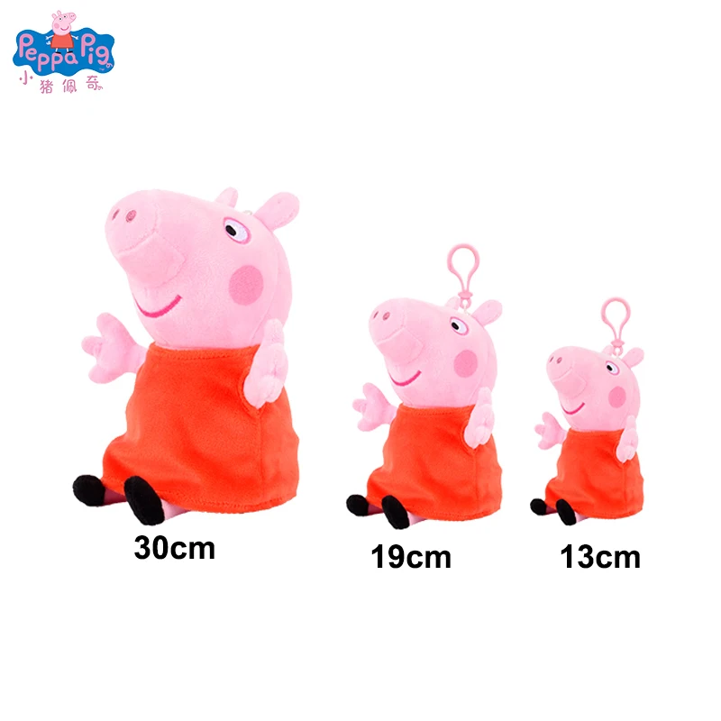 4 шт./компл. Подлинная Peppa Свинья 19/30 см розовый поросенок плюшевые игрушки Пеппа Джордж мягкие куклы мультфильм животных для детей Семья Вечерние