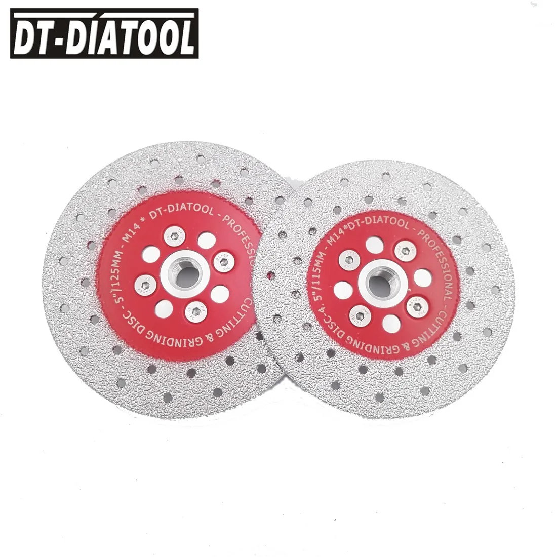 2pcs Premium Quality Double Sided Vacuum Brazed Diamond Cutting disc Grinding wheel M14 Thread saw blades for marble granite