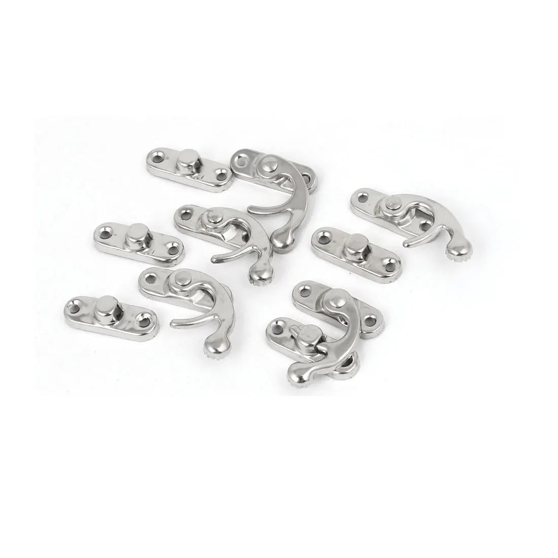 

UXCELL Jewelry Box Case Right Latch Hook Hasp Catch Lock Silver Tone 5Pcs