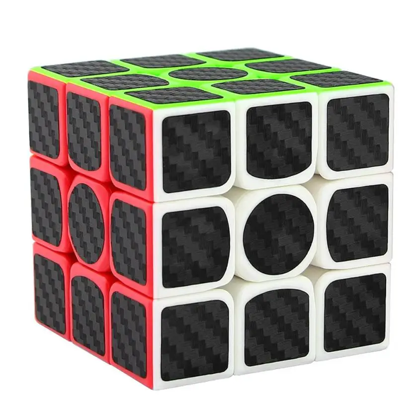 3x3x3 Speed font b Cube b font Carbon Fiber Sticker for Smooth font b Magic b