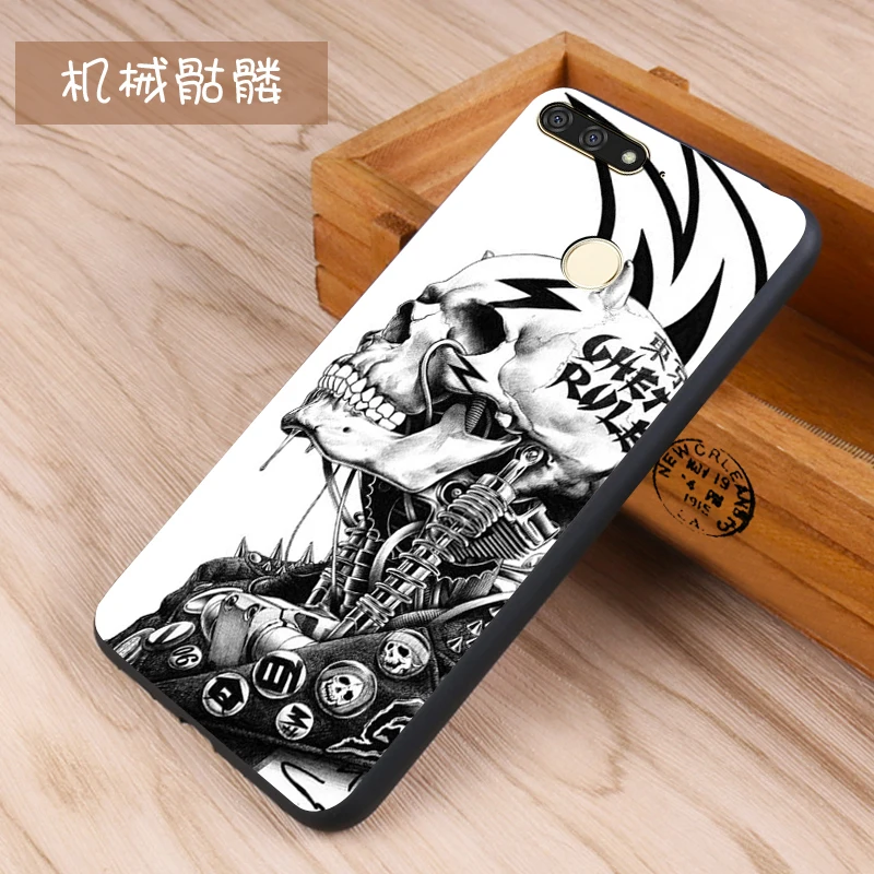 Huawei Honor 7a Case Original Cover for Huawei Honor 7a Case Bag Cover Skin Wolf Fish Skull honor 7a Fundas 100% BiNFUL 23