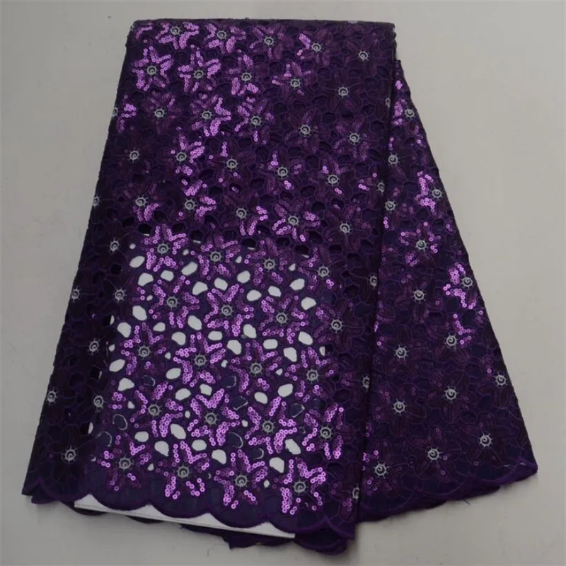 

2018 Nigerian Material Purple Organza Lace Fabric, Bride Wedding Organza Sequins Lace Fabric Top Quality 30