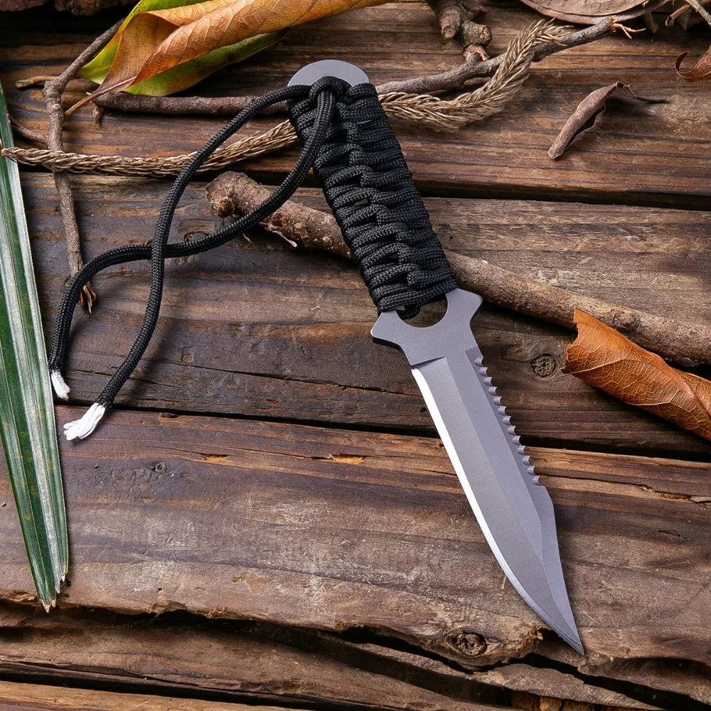 Тактический нож DAOMACHEN, нож ПАРАШЮТИСТА для выживания, лезвие из нержавеющей стали, прямой нож, походный карманный нож