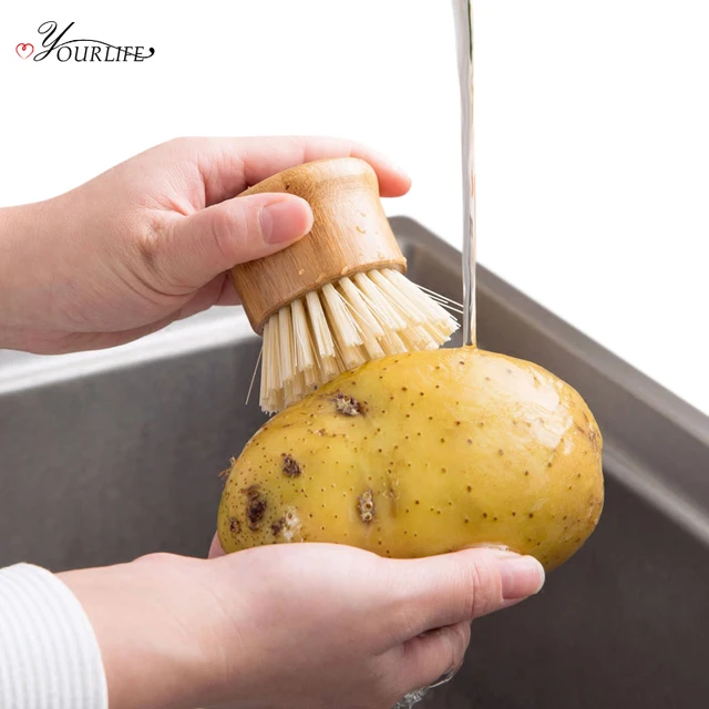 OYOURLIFE Kitchen Creative Bamboo Handle Cleaning Brush Scourer Pan Dish Bowl Pot Brush Household Kitchen Cleaning Tools 2