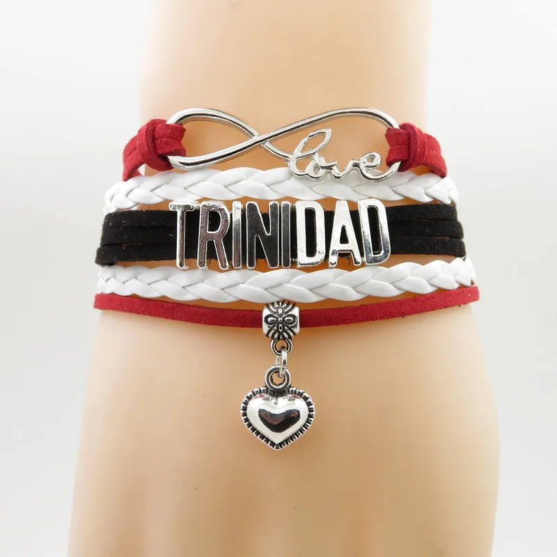 

infinity love trinidad Bracelet heart Charm bracelet love my motherland trinidad bracelets & bangles for woman and man