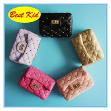 BestKid Bags! Children's Fashion Leather Purse Kids Small Rivet Bags for Shopping Toddlers Messenger Bag KID coin purse SMT012