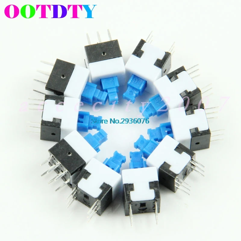 

10pcs/lot 8X8mm Cap Self-locking Type Square Blue Button APR22_0