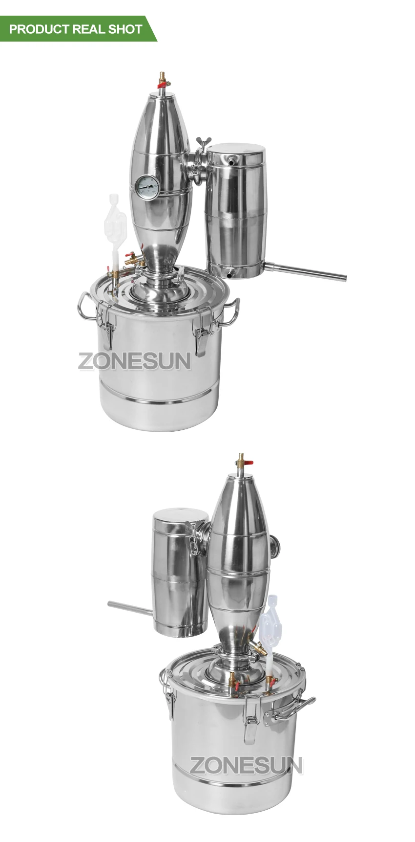 ZONESUN бытовой Нержавеющая сталь домашнее Вино пивоваренное устройство алкоголя DistillerWine чайник английский ручная машинка