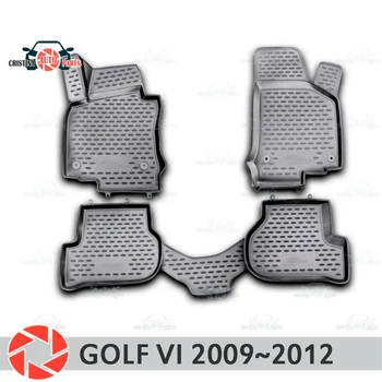 

Floor mats for Volkswagen Golf 6 2009~2012 rugs non slip polyurethane dirt protection interior car styling accessories