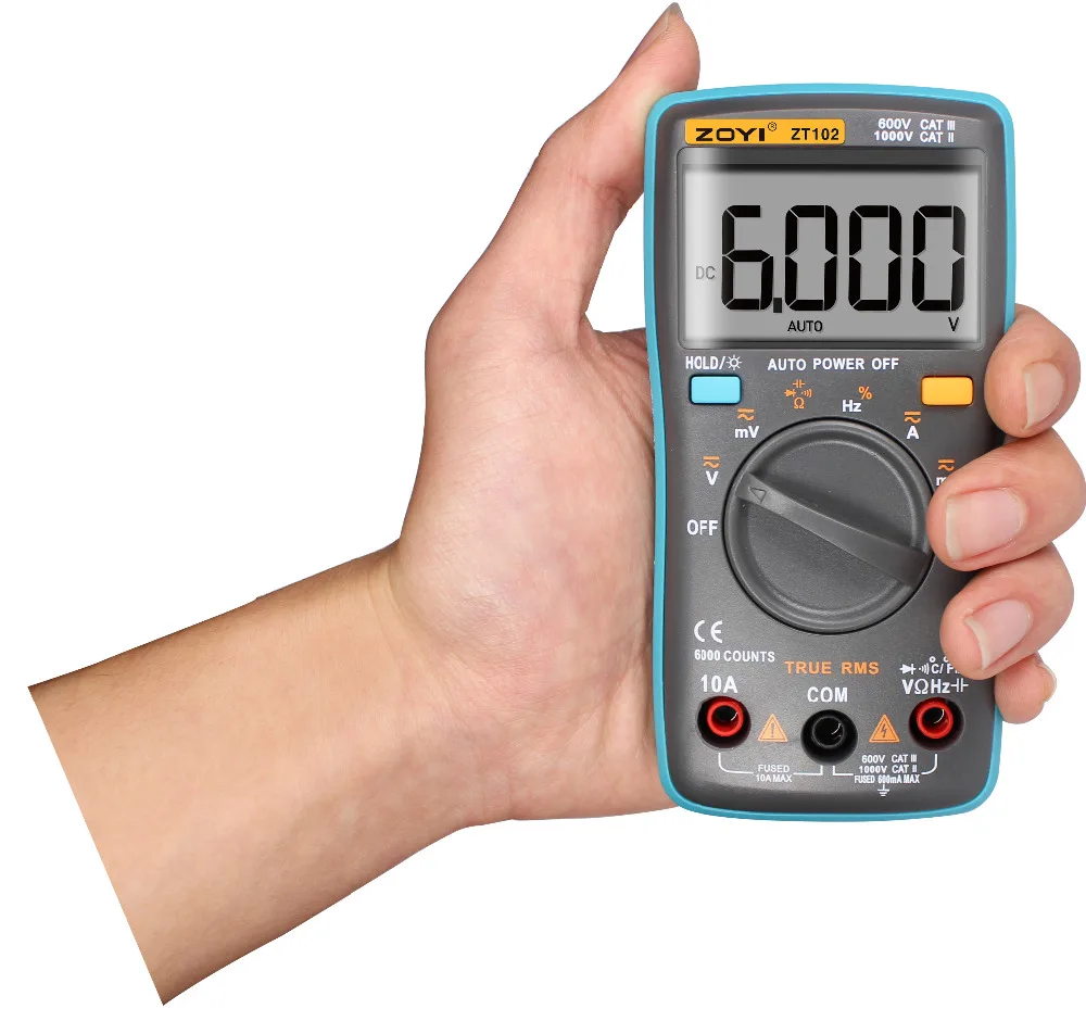 

ZOYI ZT102 DC AC Voltage Current Resistance Diode Temperature Tester Automatic Polarity Identification