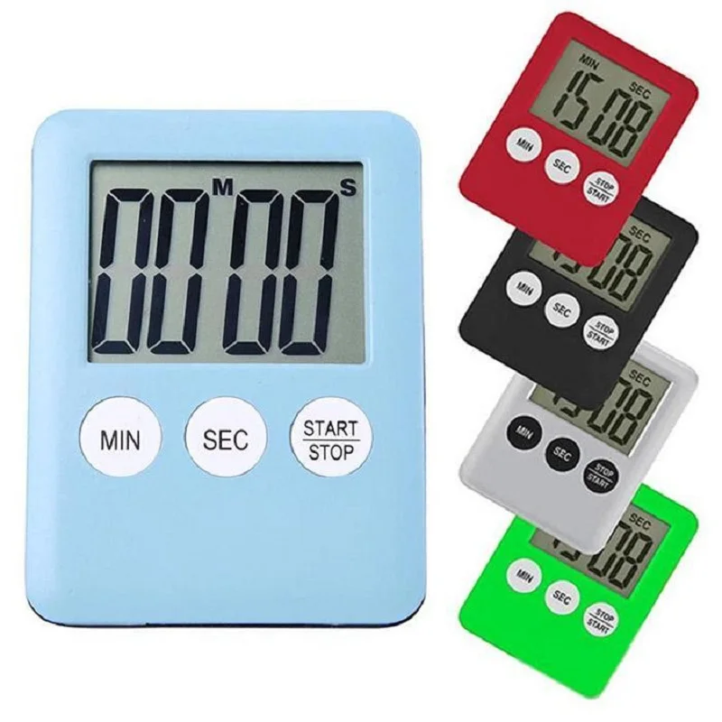

Kitchen Alarm Digital Timer Mini LCD Square Cooking Count Up Kitchen Accessories Tools Helpers Magnet Countdown Time Thin