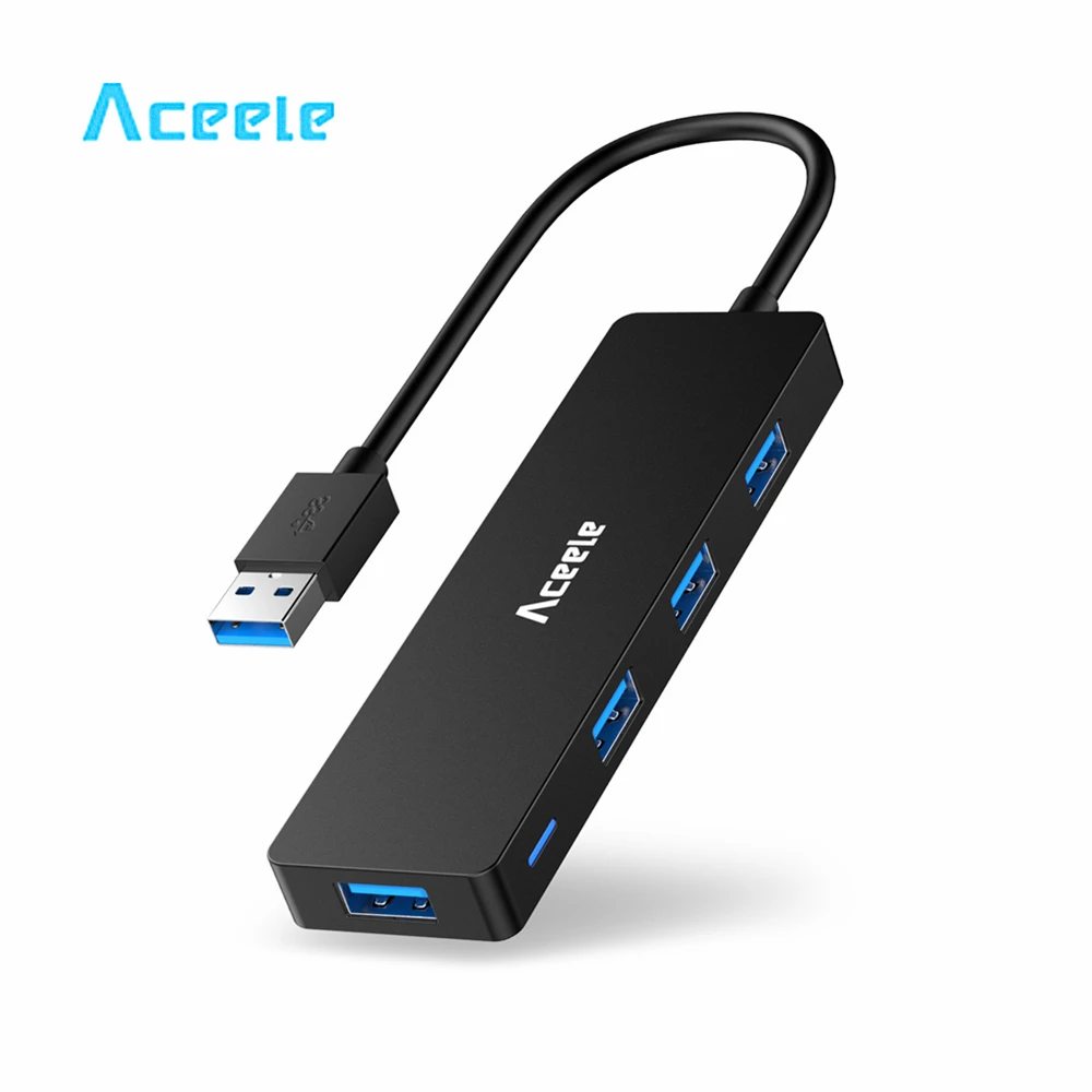 

Aceele Slim Size USB Hub USB 3.0 to 4 USB 3.0 Ports Adapter for PC Laptop Macbook Air DELL HP LENOVO ASUS etc. 120cm 4ft