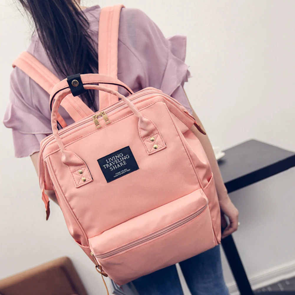 Женская дорожная сумка, рюкзак для ноутбука на плечо, школьная сумка, сумка-тоут - Цвет: Розовый
