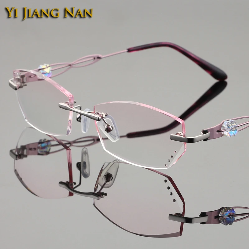 Diamant gradient Gold gradient Farbige Nan Blue purpl gradient Gläser Marke Vue pink Frauen gradient Schneiden Jiang Purpl Yi Lunette De Rezept gold Linsen Pink Brown Femme Brillen 7tqxHBS