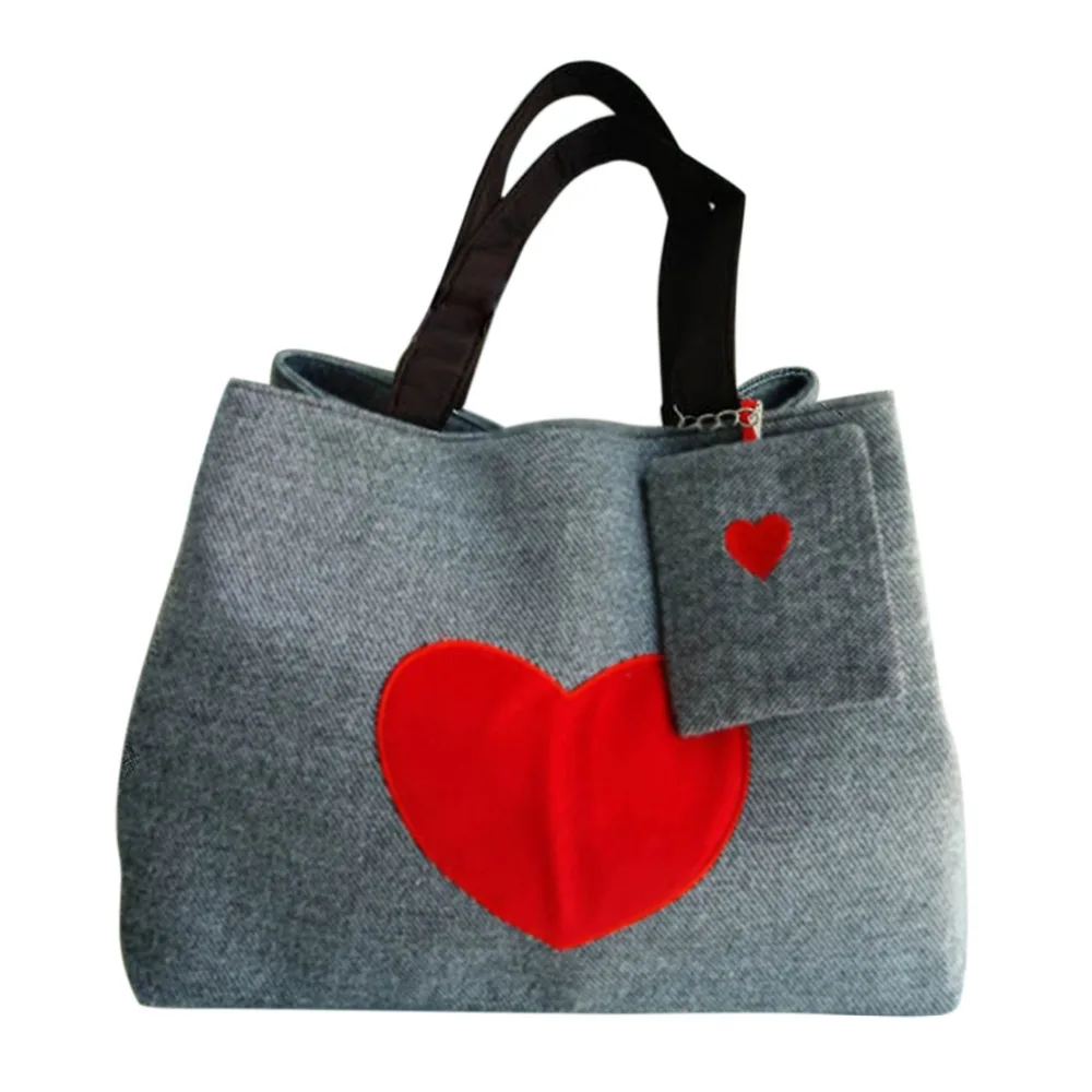 2017 Heart Printed Canvas Tote Shopping Bags Large Capacity Women Canvas Beach Bags Casual Tote ...