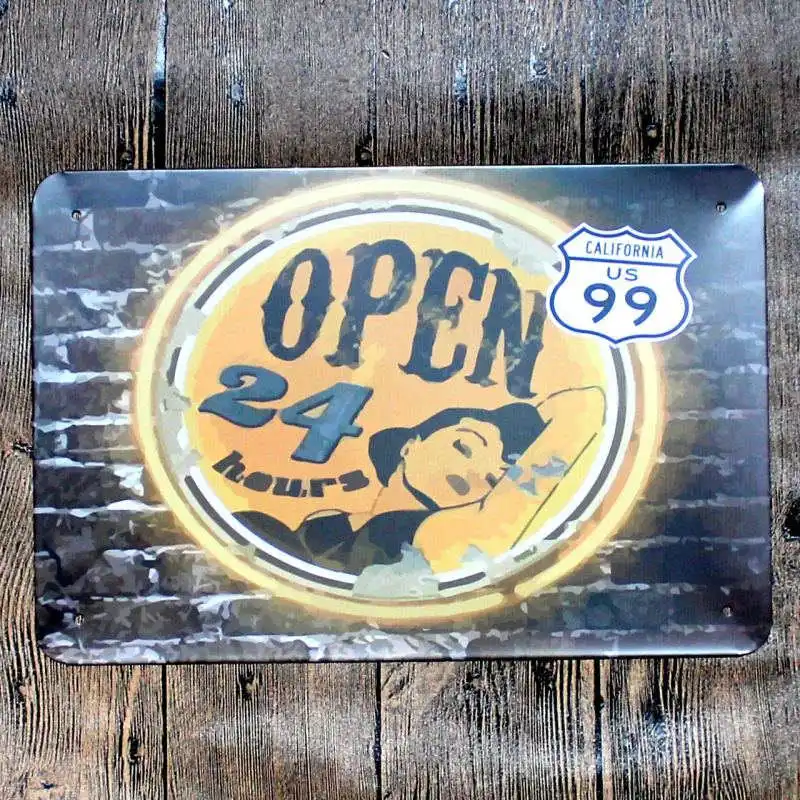 Open Closed Signs Coffee Decoration Tin Plate Pub Retro Decorative Bar ...