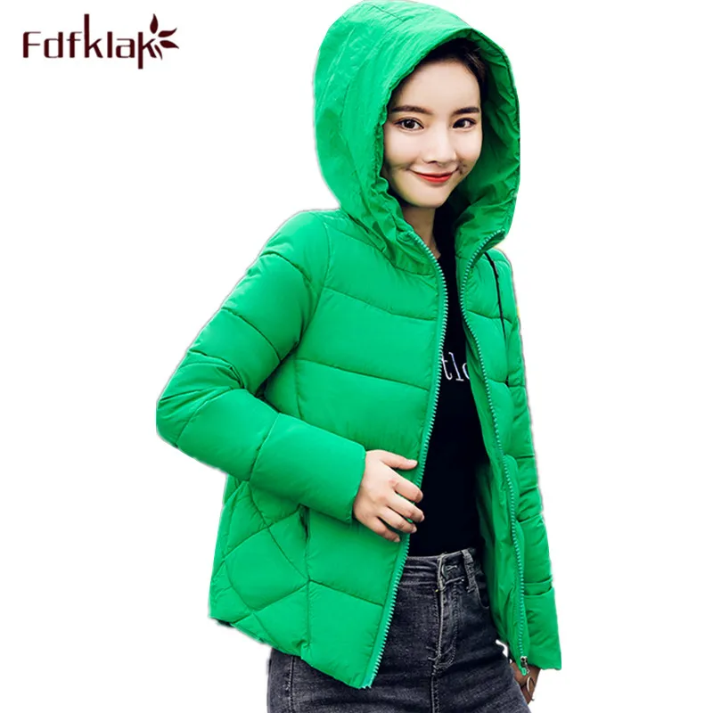 Fdfklak manteau femme hiver 2018 new winter coat women cotton padded female  jacket short parka woman hooded outerwear jackets|Parkas| - AliExpress